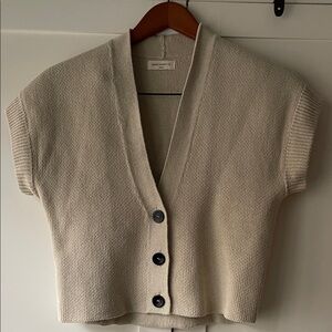 Stylish Cream Button-Up Cardigan
